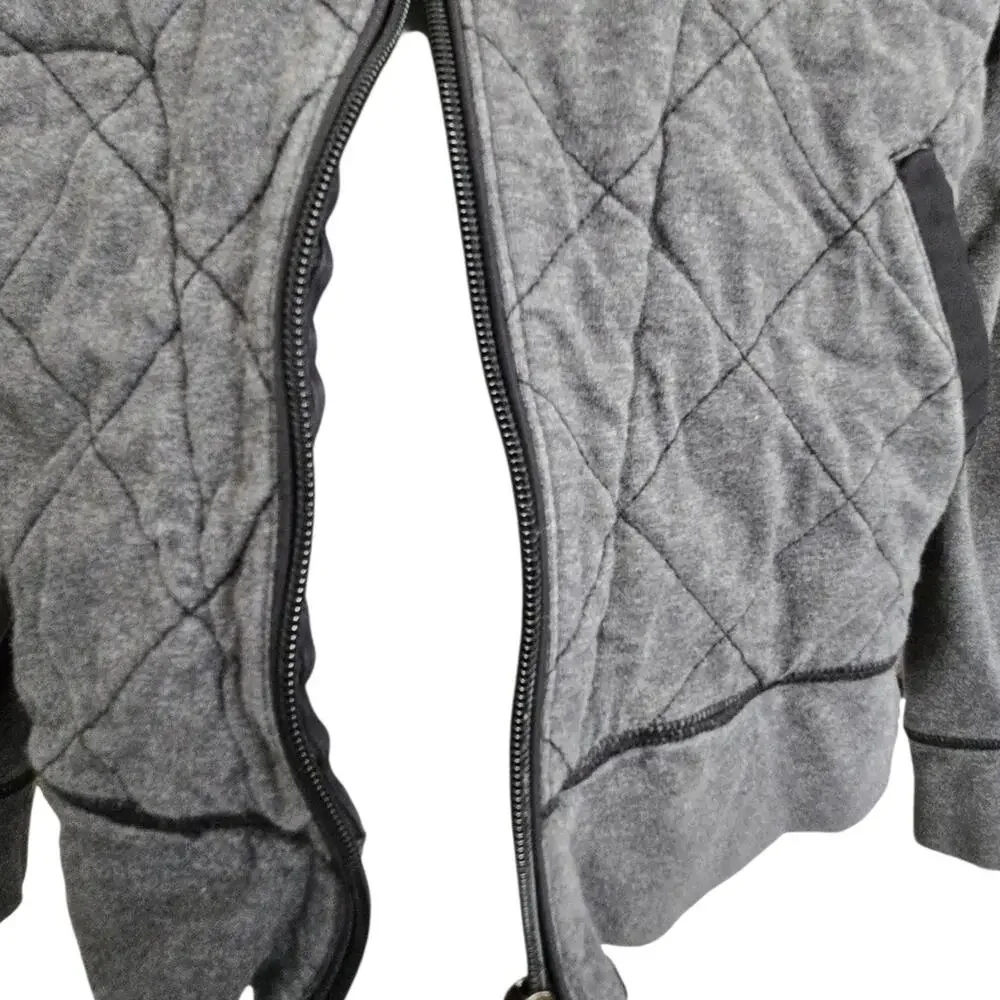 Lauren-RL Women's Quilted Jacket Gray Full Zip Outerwear - Picture 4 of 8